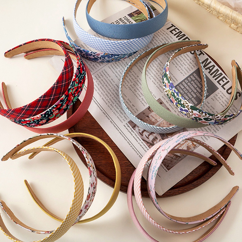 Cài tóc vải họa tiết hoa phong cách Hàn Quốc thời trang nữ