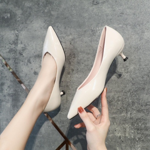 Giày cao gót mũi nhọn HT.NEO Thiết kế da bóng, đế cao 2cm, đường nét tinh tế CS231