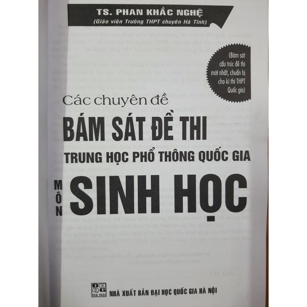 Sách - Các chuyên đề bám sát đề thi THPT Quốc Gia môn Sinh Học
