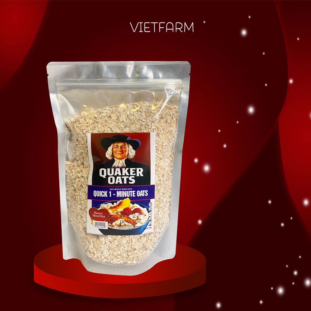 Yến Mạch Cán Dẹt Giảm Cân QUAKER OATS 100% chính hãng nhập khẩu từ Mỹ - Vietfarm