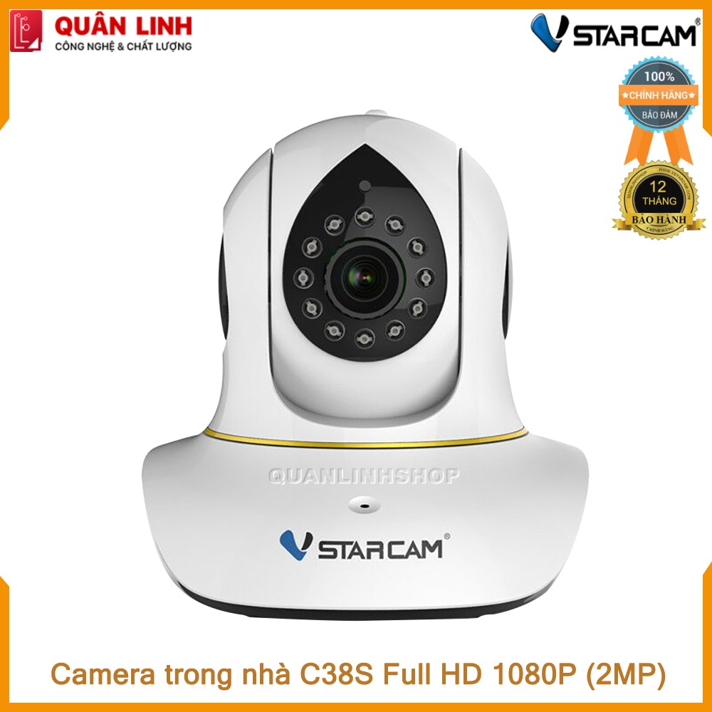 Camera giám sát IP Wifi hồng ngoại ban đêm Vstarcam C38S Full HD 1080P 2MP kèm thẻ nhớ 32GB