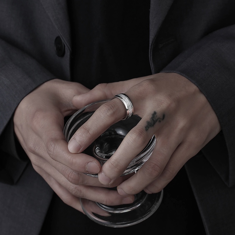 Nhẫn Thép Titan Phong Cách hip hop Thời Trang Chất Lượng Cao Cho Nam