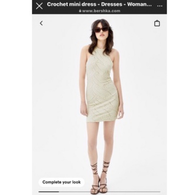 BERSHKA - Đầm body ôm hở lưng chất liệu len có lớp lót
