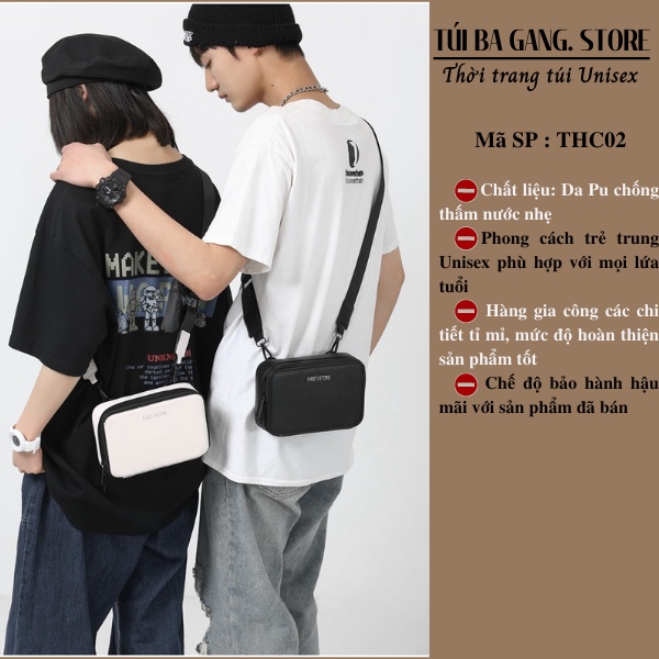 Túi đeo chéo nam nữ thời trang mới da PU cao cấp, Túi xách Unisex nhỏ gọn bền đẹp