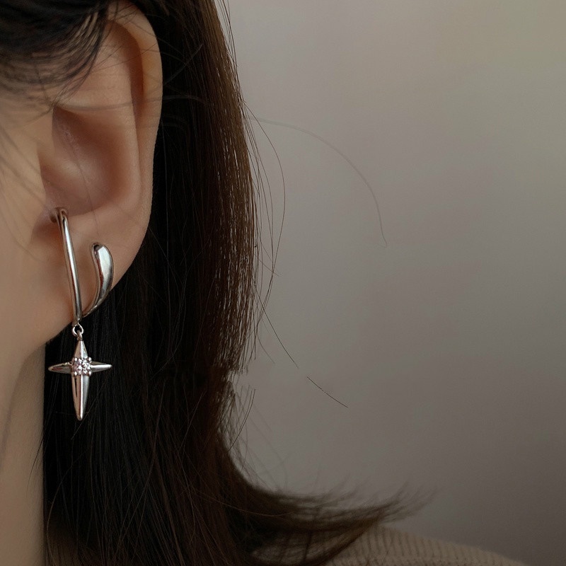 Khuyên Tai Kẹp Vành Đính Đá Thời Trang Cho Nữ