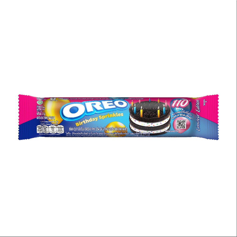 Combo 3 thanh bánh quy Oreo vị cốm cầu vồng ( phiên bản sinh nhật) 123.5g x 3