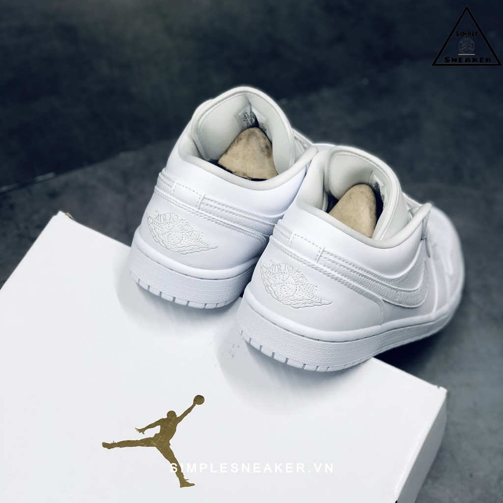 Giày Nike Jordan 1 Chính Hãng FREESHIP Nike Air Jordan 1 Low Allwhite- Giày Jordan 1 Cổ Thấp - Simple Sneaker