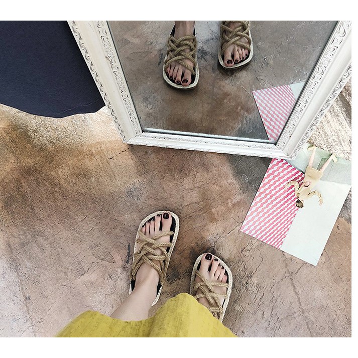 [ORDER] D04_Giày nữ dây dù đan chéo phong cách nữ tính | BigBuy360 - bigbuy360.vn