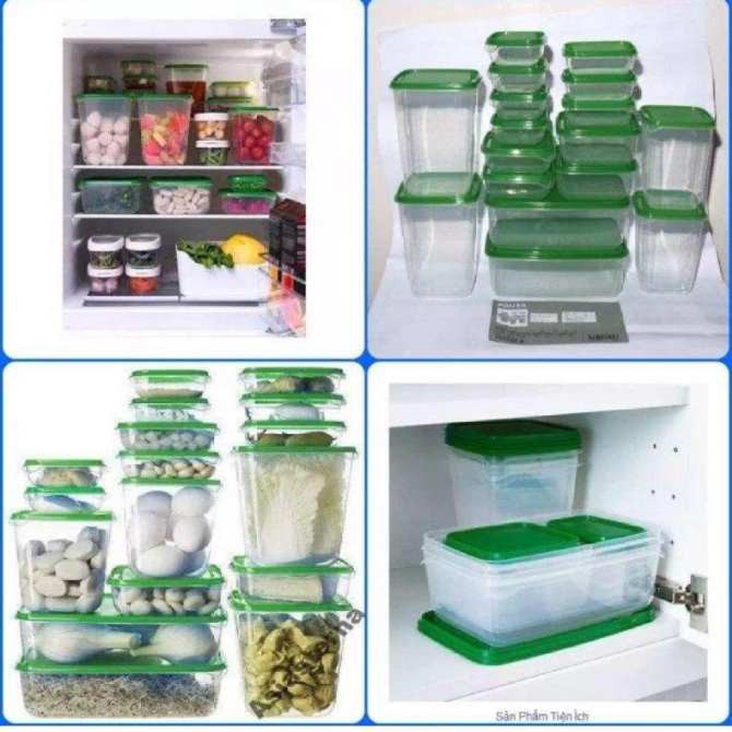 Bộ 17 hộp nhựa đựng thức ăn để tủ lạnh, mang đi dã ngoại hàng cao cấp