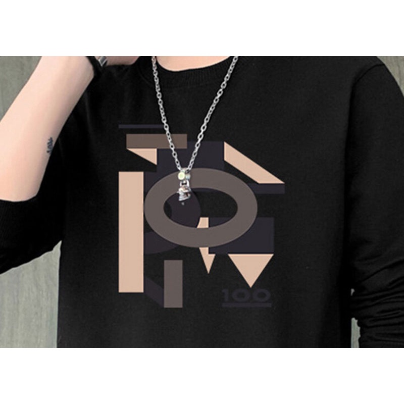 Áo Nỉ Nam Dài Tay Cổ Tròn Thời Trang Hàn