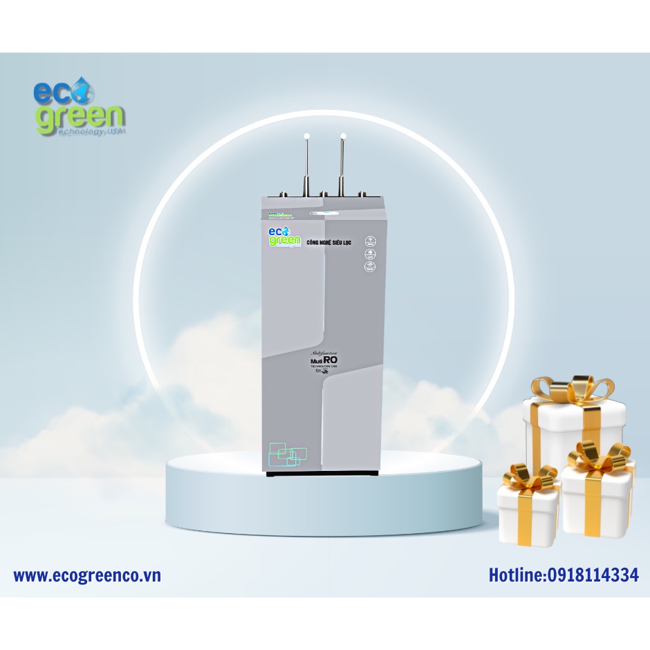 Máy lọc nước Eco Green thông minh đa chức năng nóng nguội lạnh 10 cấp siêu lọc