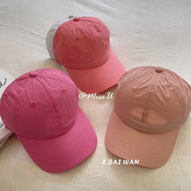 Mũ Lưỡi Trai Thêu Chữ Chất Vải Khô Thoáng Nhanh Thời Trang Mùa Hè Hàn Quốc Cho Nữ