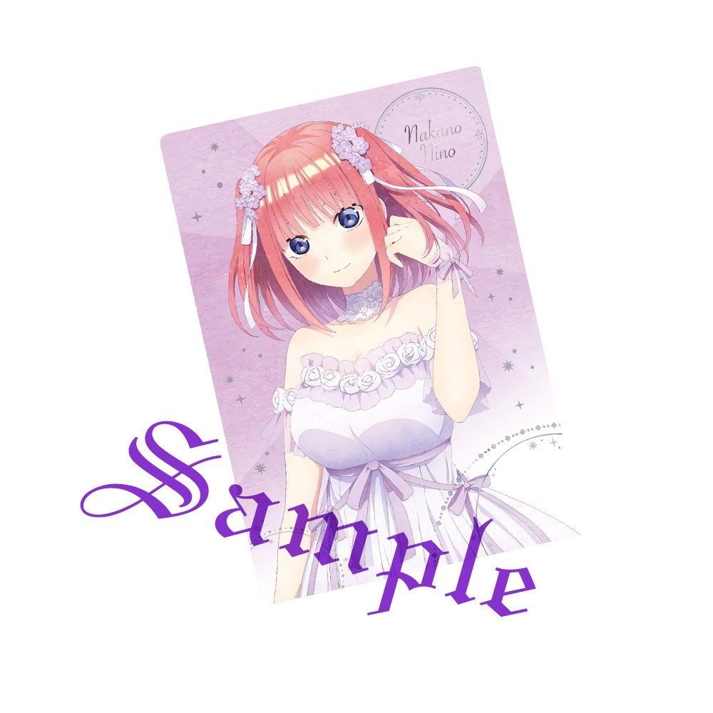 Ảnh card bo góc in hình Gotoubun No Hanayome ver DẠ HỘI Nhà Có 5 Nàng Dâu thẻ bo viền 5*8cm 1 tấm