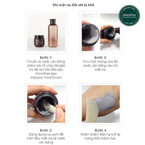 Mặt nạ đất sét chăm sóc lỗ chân lông innisfree Jeju Volcanic Pore Clay Mask 100ml | Thế Giới Skin Care