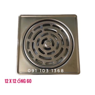 Thoát sàn inox 201 kích thước 12x12cm ống chờ 60
