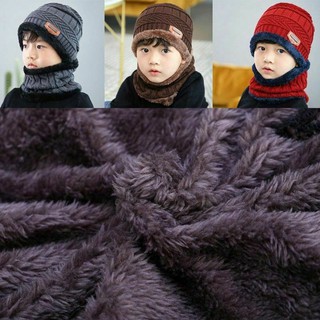 Bộ mũ len + khăn choàng cổ giữ ấm cho bé