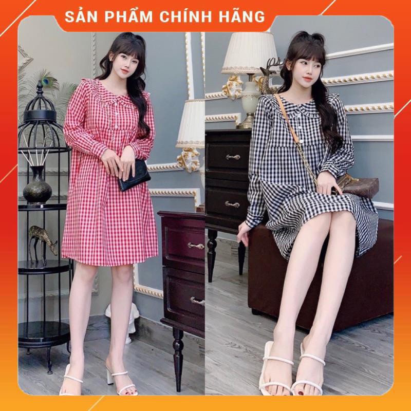 [Hàng cao cấp]Váy bầu thiết kế sang chảnh☘️đầm bầu hè thu mặc đi làm đi chơi đều đc☘️chất kẻ hàn loại1☘️freesize 43-68kg