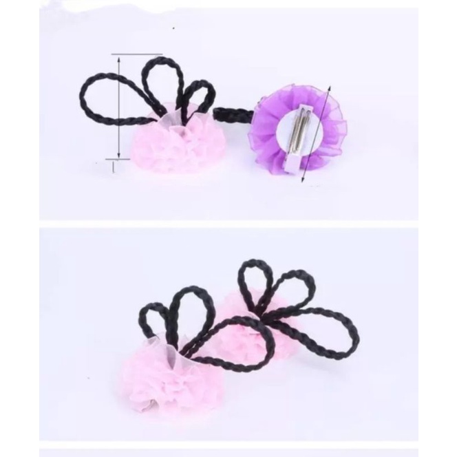 Combo 2 kẹp tóc búi nơ cổ trang cho bé