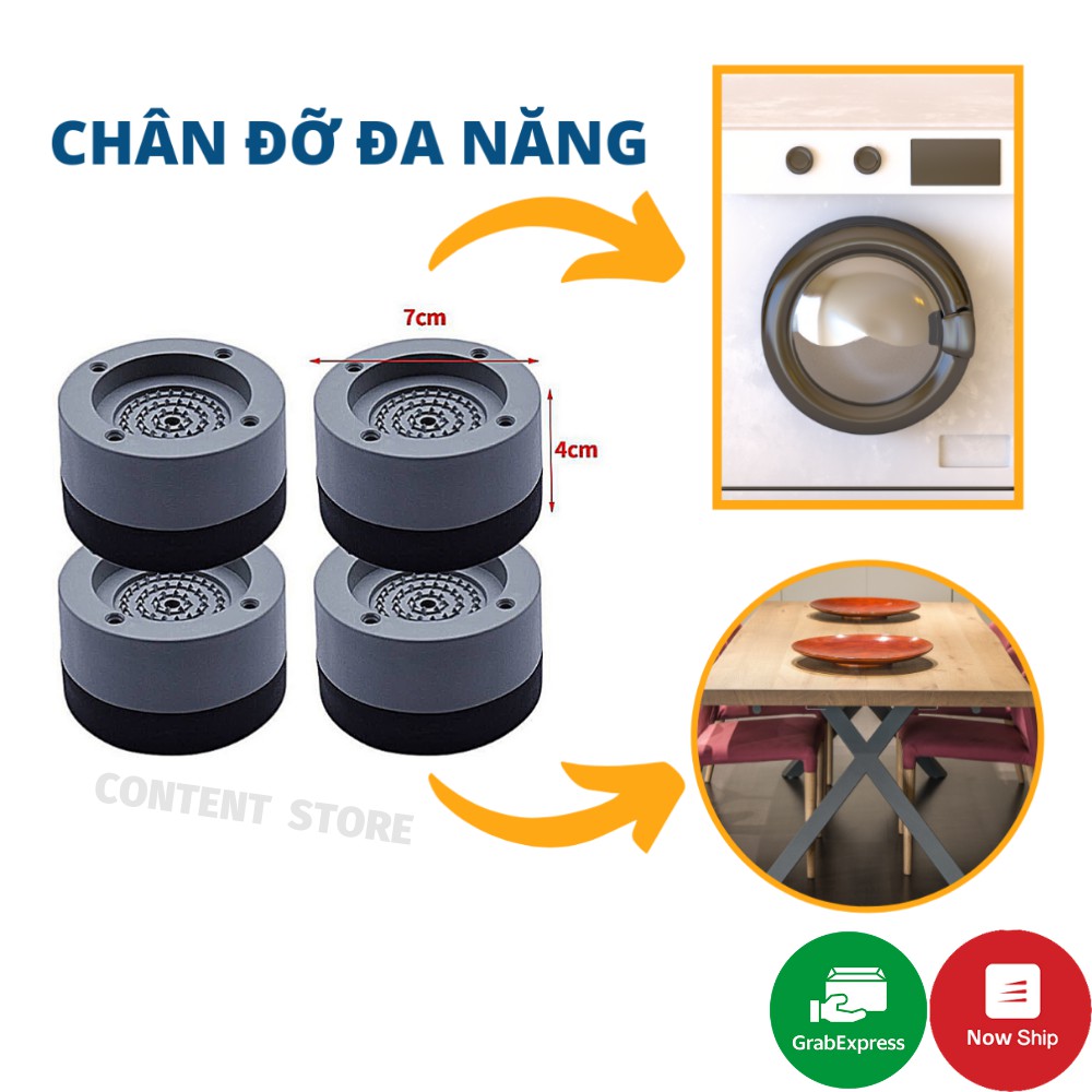 Bộ 4 miếng đệm cao su lót chân máy giặt chống rung chống ồn