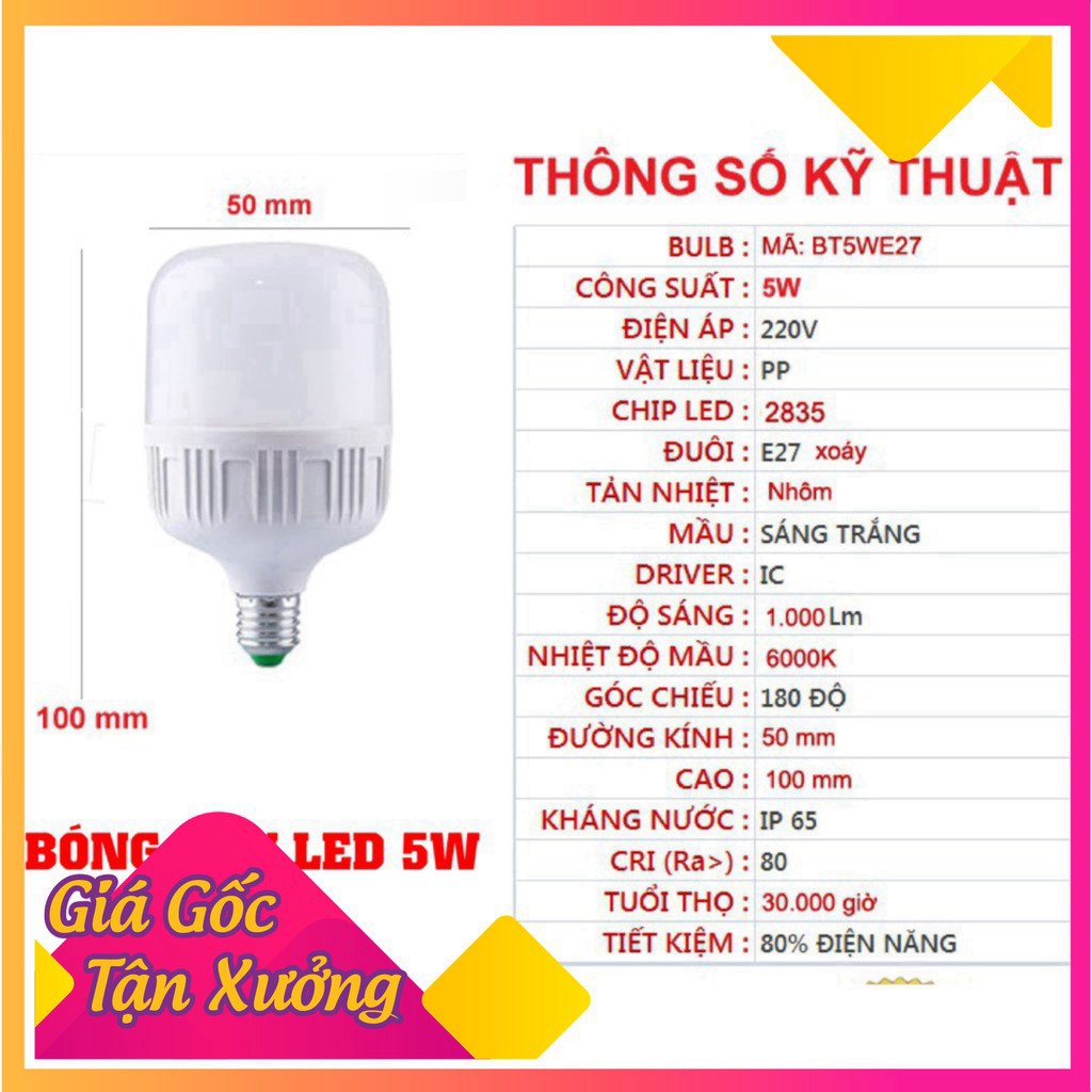 BÓNG ĐÈN LED TRỤ TIẾT KIỆM ĐIỆN NĂNG - RẺ NHẤT SHOPEE