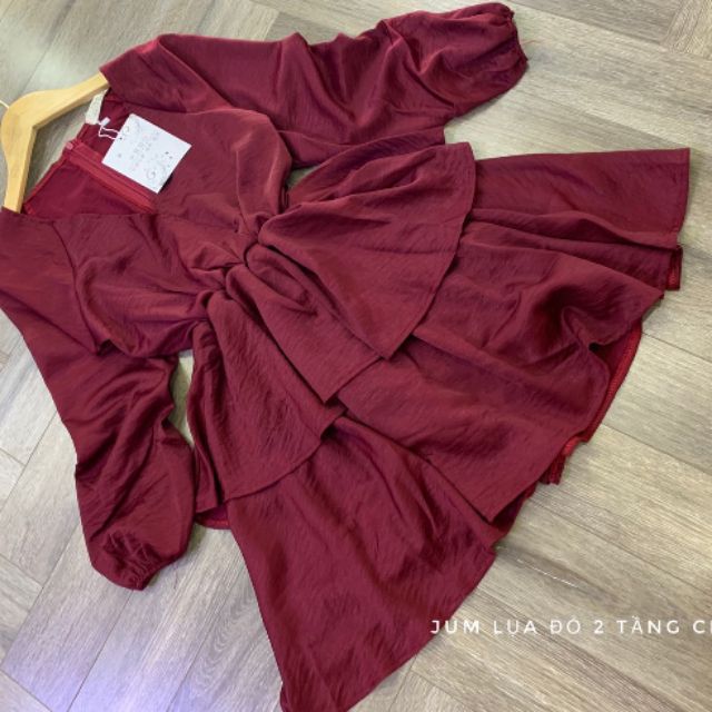Váy lụa sần 2 tầng 0.5