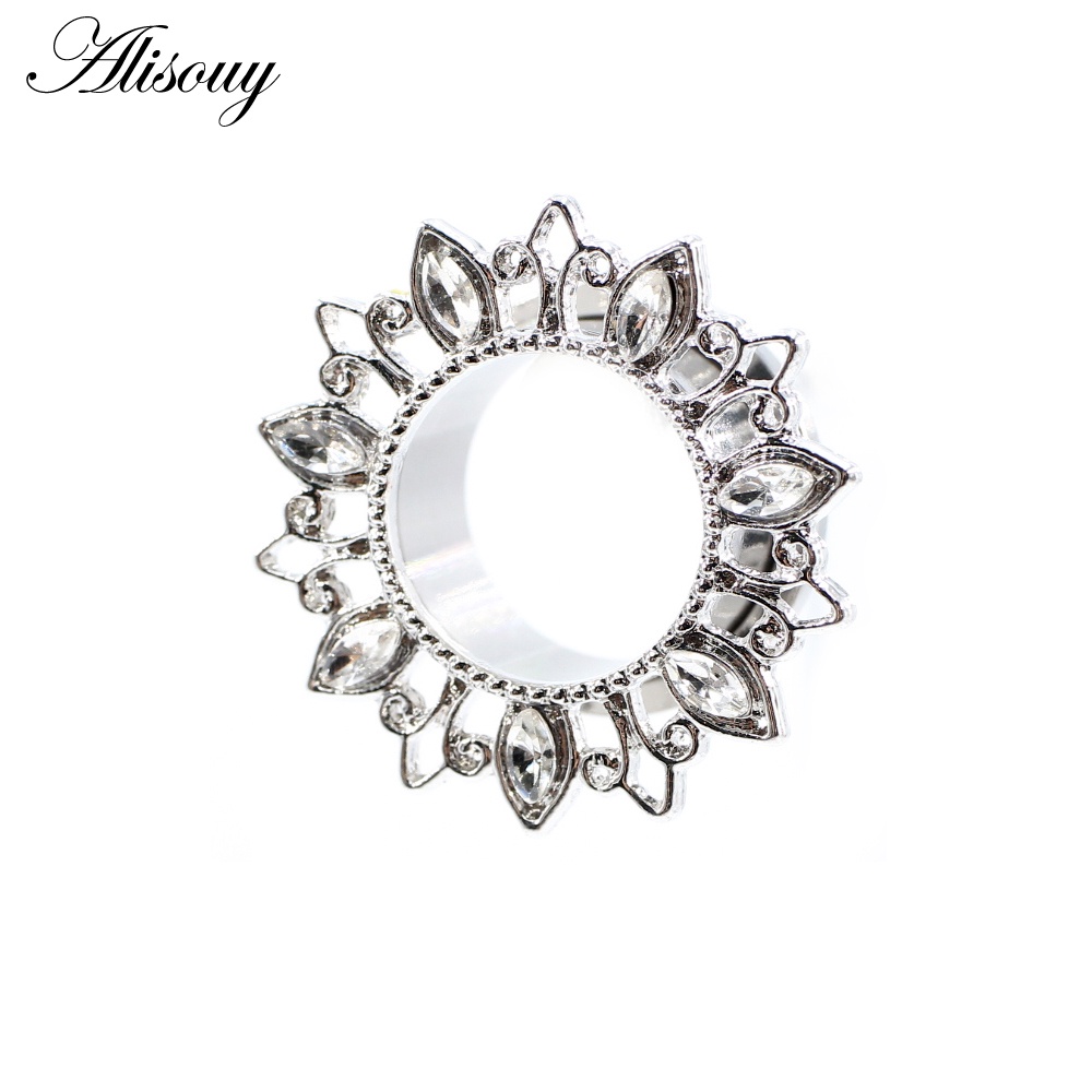 Bộ 2 Khuyên Nong Tai Bằng Thép Không Gỉ Hình Hoa / Mặt Trăng / Ngôi Sao / Đồng Hồ Độc Đáo