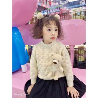 Áo len kèm gấu Qc sz 8-12kg trai gái mặc được