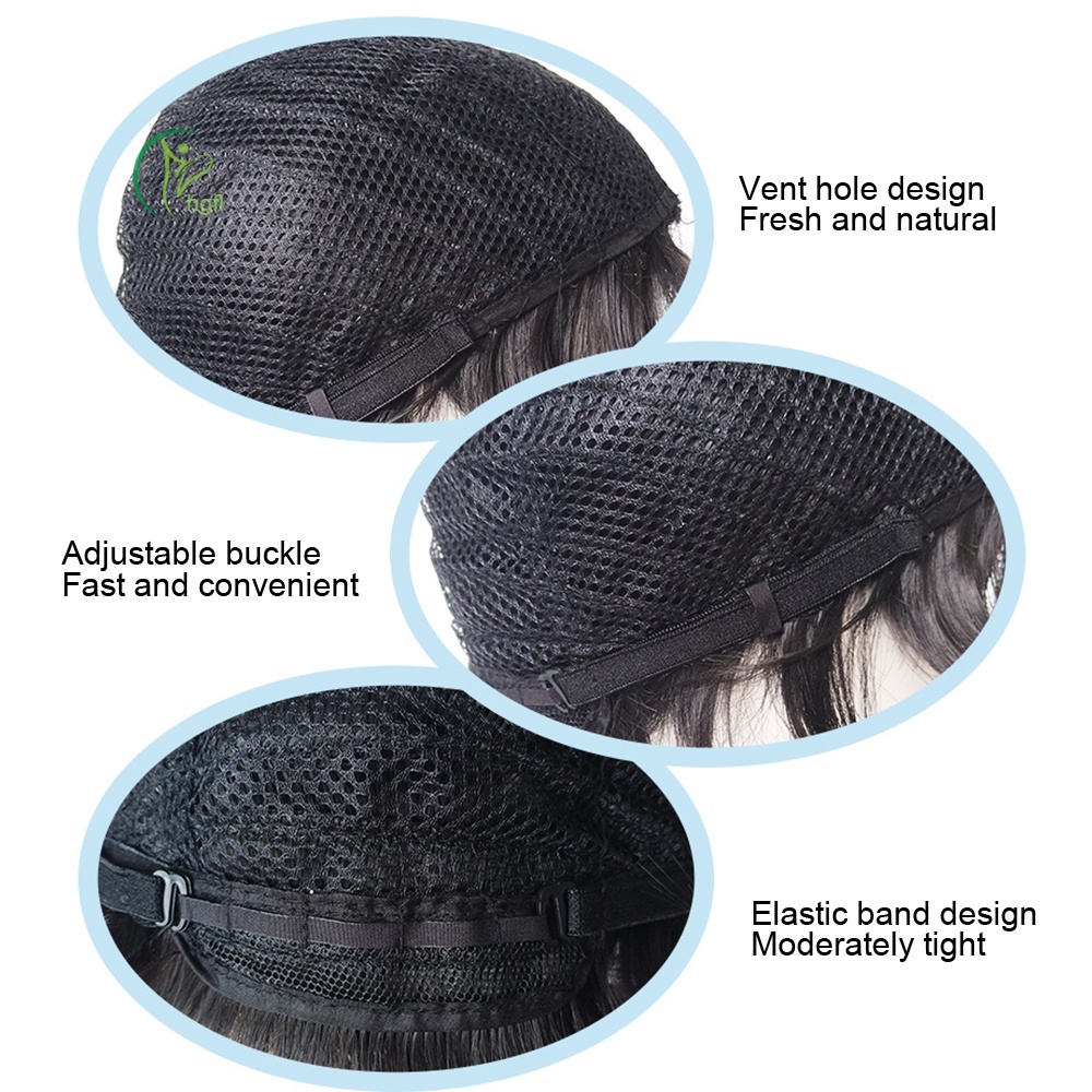 Tóc Giả Ngắn Xoăn Màu Nâu Đậm Thoáng Khí Thời Trang Cho Nam