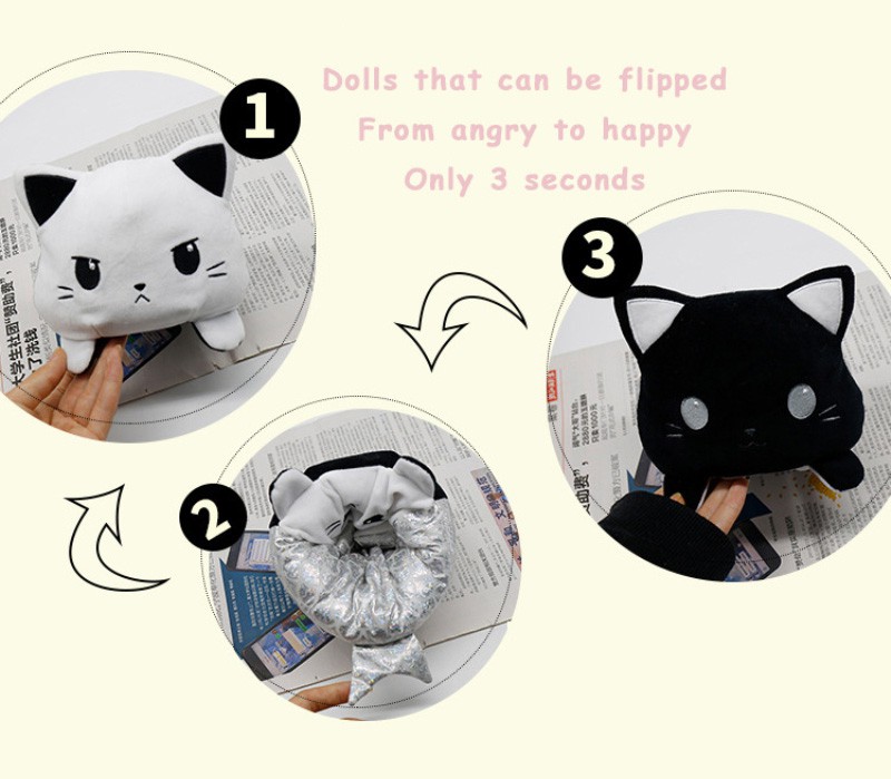 youngtime Con búp bê lật Flip Stuffed Plush Doll Different Sides To Show Different Moods Soft Simulation Reversible Plush Toy youngtime