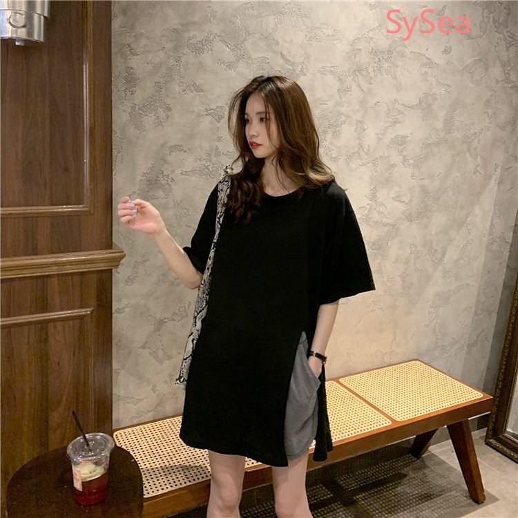 Áo Thun Tay Ngắn Dáng Rộng Thiết Kế Xẻ Quyến Rũ