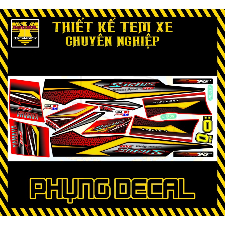 ( Quí khách vui lòng mang ra tiệm cho thợ dán ) Tem sirius đỏ đenv2