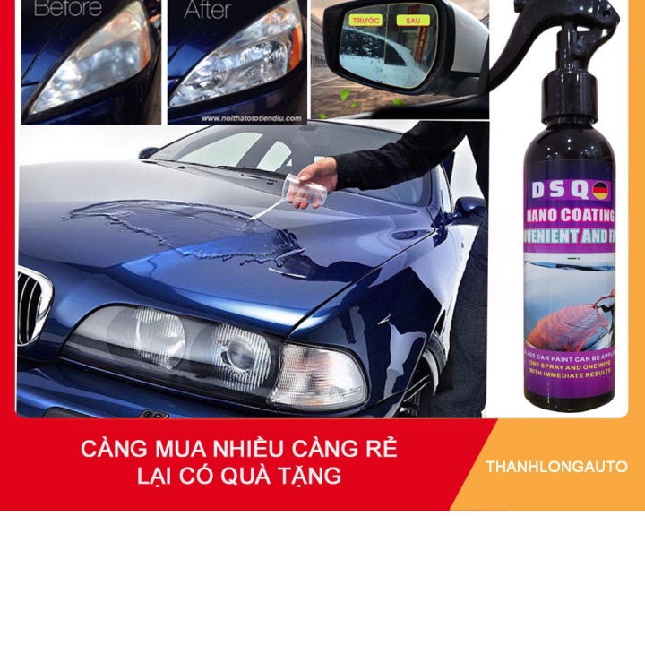 Bình Xịt Nano - Ceramic Wax - Phủ Nano Kính Ô tô - Xịt Bóng Xe Máy - Chống Nước Kính, Phủ Bóng Xe - Cer