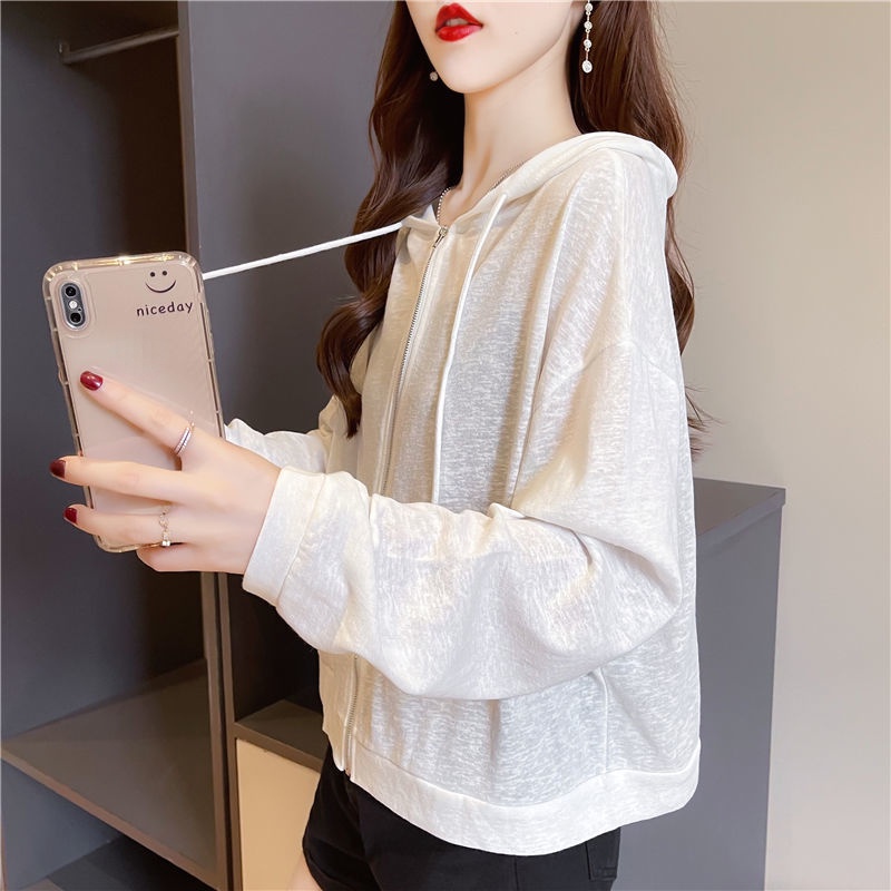 Áo Khoác cardigan Mỏng Tay Dài Có Nón Chống Nắng Mùa Hè Cho Nữ