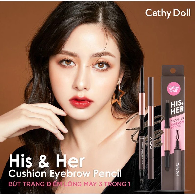 Chì Kẻ Mày 3 Trong 1 Cathy Doll His & Her Cushion Eyebrow Pencil