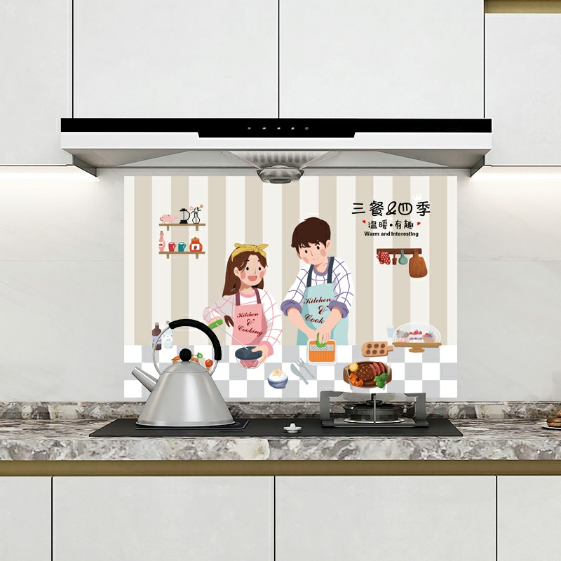 Tranh dán bếp chống dầu mỡ 60 x 90cm  chịu nhiệt, giấy decal trang trí decor bếp đẹp