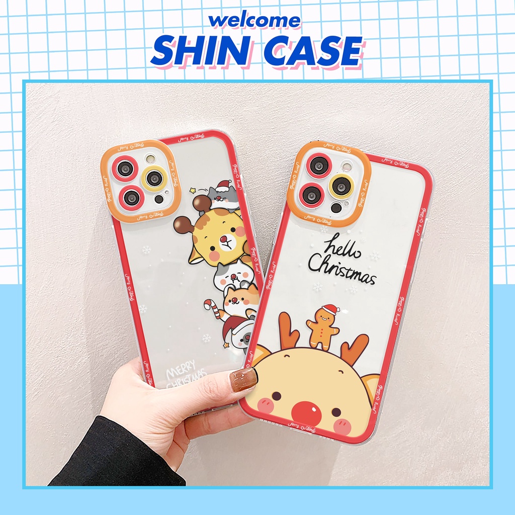 Ốp lưng iphone Tuần lộc cute cạnh vuông 6/6plus/6s/6splus/7/7plus/8/8plus/x/xr/xs/11/12/13/pro/max/plus/promax | BigBuy360 - bigbuy360.vn