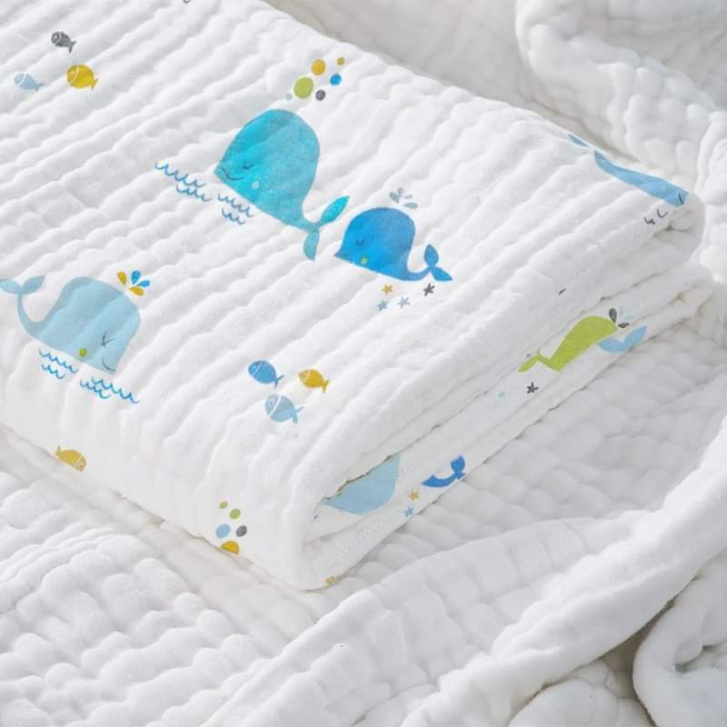 Khăn Tắm 6 lớp Xô Nhăn Cho Bé chất liệu vải xô mềm mịn cho bé sơ sinh