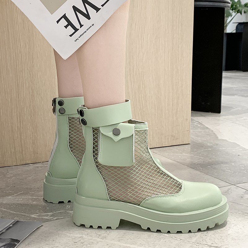 High Tube Breathable Mesh Sandal Boots2021New European Korean Style All-Match Platform Hollow-out Dr. Martens Boots Summer Sandals