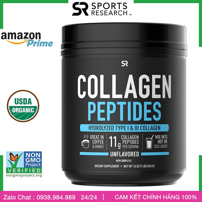 Collagen peptides, Bột Collagen thuỷ phân USA Chống Lão Hoá, Đẹp Da Tóc,Cơ Xương Khớp GYM-KETO, Hộp 500gam