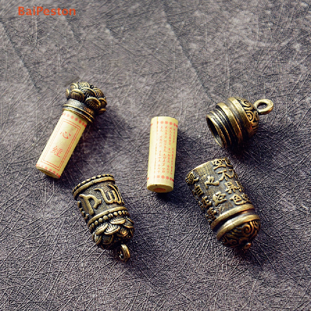 [BaiPeston] Móc Khóa Bằng Đồng Thau Nguyên Chất Sáu Chữ Mantra Heart Sutra