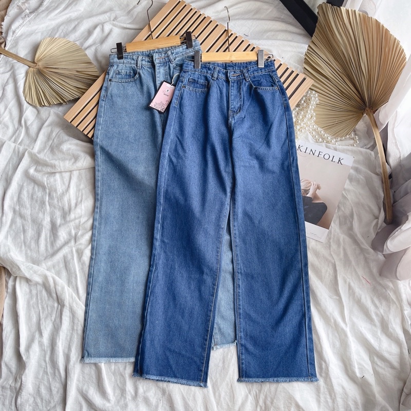 QUẦN JEANS ỐNG RỘNG 2 MÀU