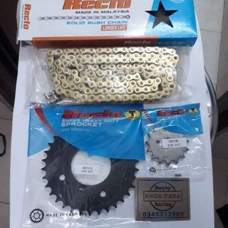 nhông sên dĩa MSX125 RECTO, sên vàng 9 ly
