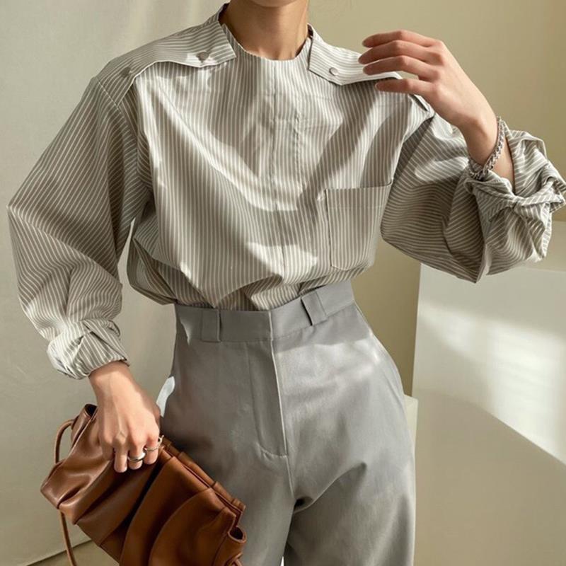 Áo Sơ Mi Nữ Dài Tay Cổ Bẻ Thời Trang Hàn
