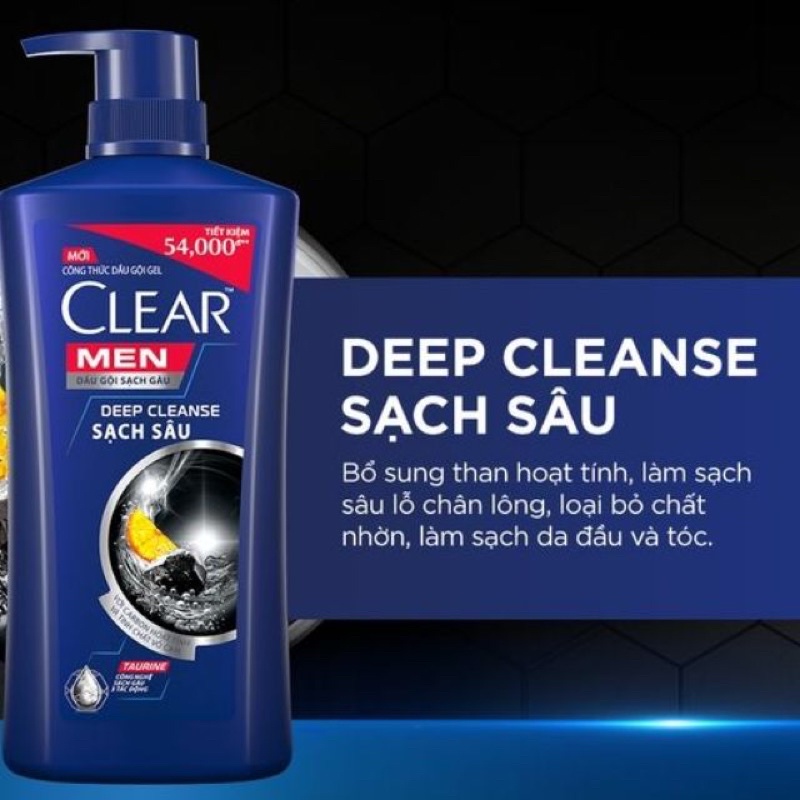 Dầu gội đầu SẠCH GÀU Clear men than hoạt tính - bạc hà Thái Lan 450ml