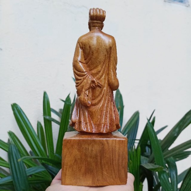 Tượng Khổng Minh Gia Cát Lượng cao 20 cm bằng gỗ