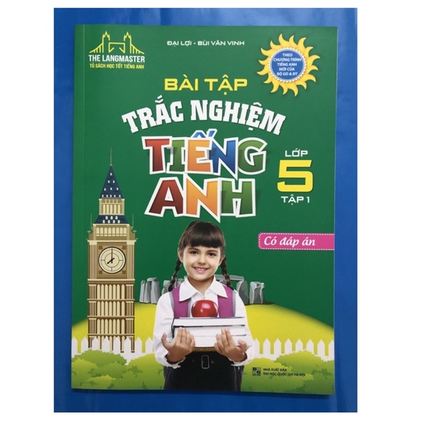 Sách - Combo 2c Bài tập trắc nghiệm tiếng Anh lớp 5(T1+T2)