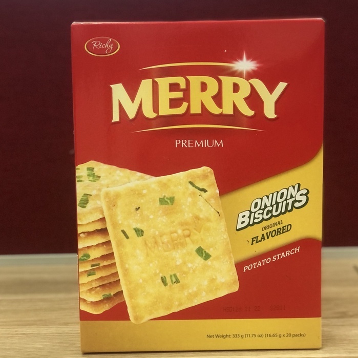 [NEW] Bánh quy Richy Merry hành 333g Mặn Ngọt Giòn Tan