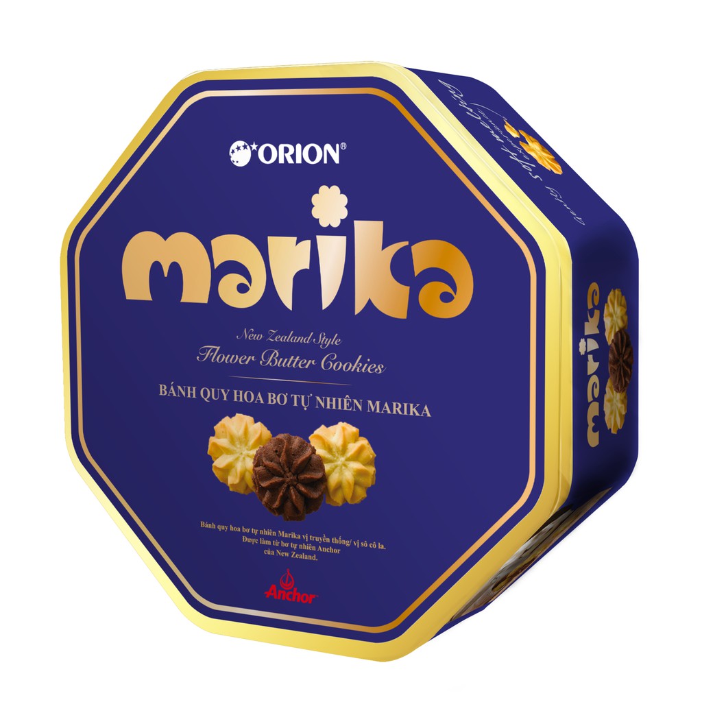 Bánh Quy Hoa Orion Marika Bơ Tươi Hộp Thiếc 432g