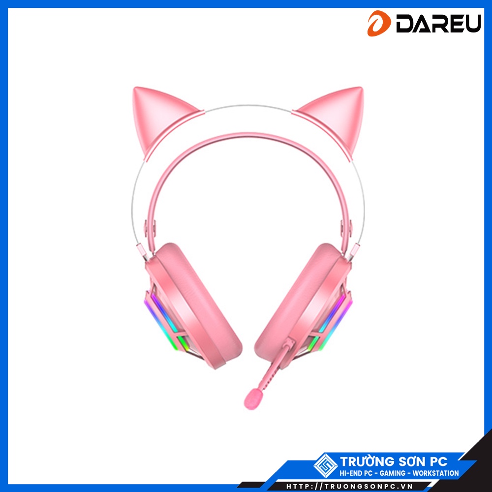 Tai Nghe Dareu EH469 RGB Gaming | USB, 7.1, LED RGB, Pink Hồng
