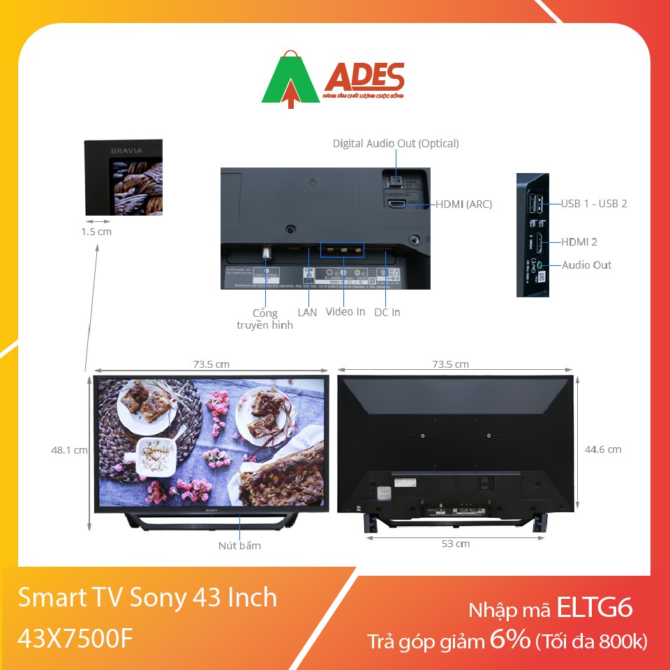 Internet Tivi LED SONY 32 Inch KDL-32W600D